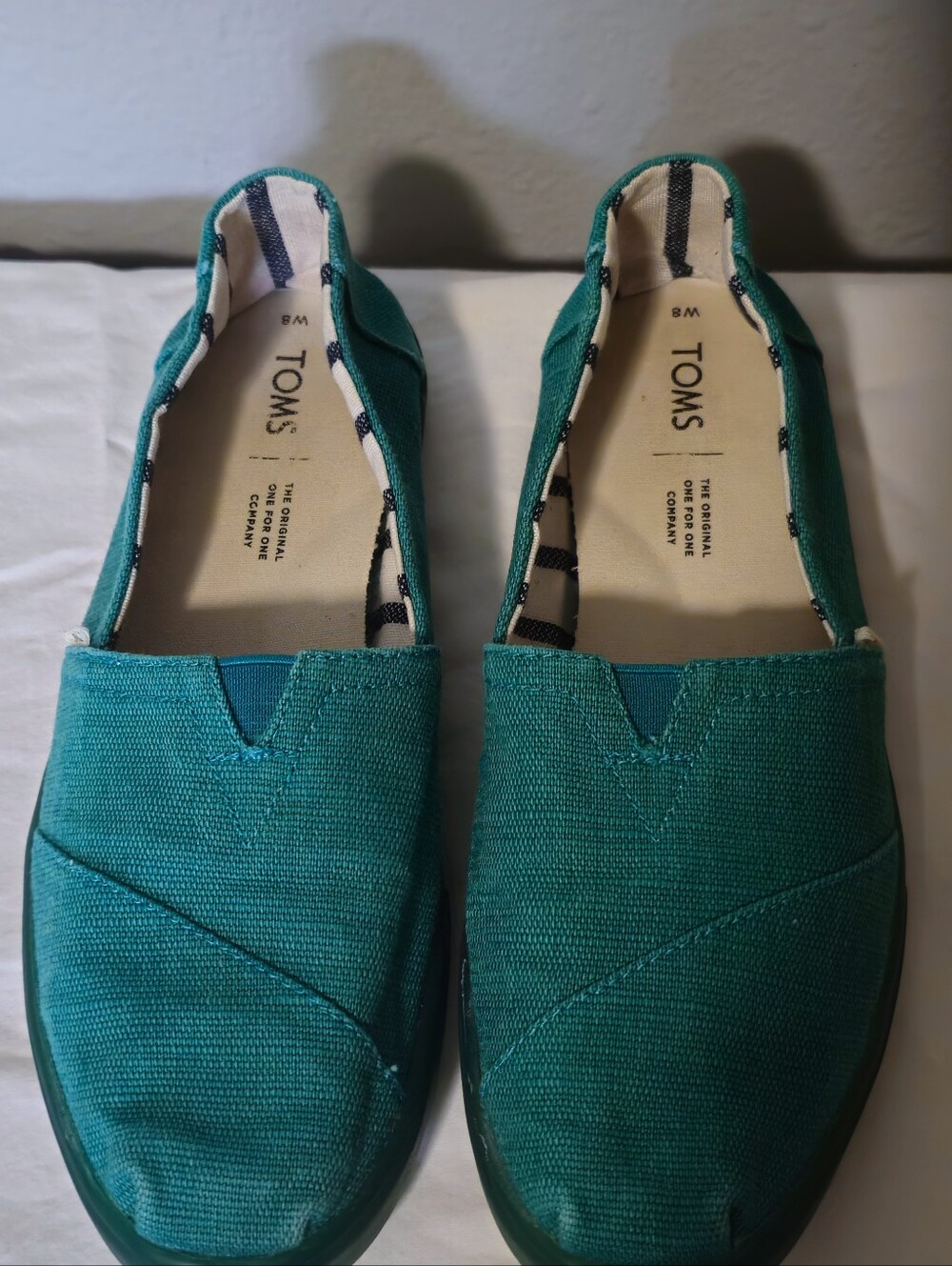 TOMS Alpargata Cupsole Shoes 8 Green Lake Teal